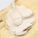 Miu Miu Tote Bag Raffia Beige Gold Auth 205999A-18