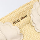 Miu Miu Tote Bag Raffia Beige Gold Auth 205999A-19