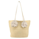 Miu Miu Tote Bag Raffia Beige Gold Auth 205999A-2