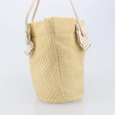 Miu Miu Tote Bag Raffia Beige Gold Auth 205999A-4