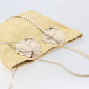 Miu Miu Tote Bag Raffia Beige Gold Auth 205999A-6