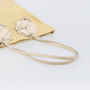 Miu Miu Tote Bag Raffia Beige Gold Auth 205999A-7