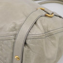 Miu Miu Tote Bag Vitellolux Gray Gold Auth 206009V-14