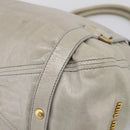 Miu Miu Tote Bag Vitellolux Gray Gold Auth 206009V-16