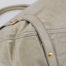 Miu Miu Tote Bag Vitellolux Gray Gold Auth 206009V-17