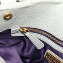 Miu Miu Tote Bag Vitellolux Gray Gold Auth 206009V-22