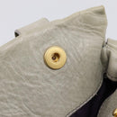 Miu Miu Tote Bag Vitellolux Gray Gold Auth 206009V-9