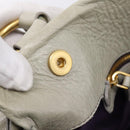 Miu Miu Tote Bag Vitellolux Gray Gold Auth 206009V-10