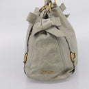 Miu Miu Tote Bag Vitellolux Gray Gold Auth 206009V-3