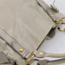 Miu Miu Tote Bag Vitellolux Gray Gold Auth 206009V-6