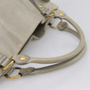 Miu Miu Tote Bag Vitellolux Gray Gold Auth 206009V-7