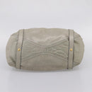 Miu Miu Tote Bag Vitellolux Gray Gold Auth 206009V-5