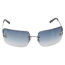 CHANEL COCO Mark Sunglasses Metal Silver CC Auth 206011M-13