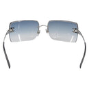 CHANEL COCO Mark Sunglasses Metal Silver CC Auth 206011M-2