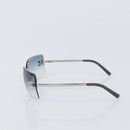 CHANEL COCO Mark Sunglasses Metal Silver CC Auth 206011M-3