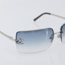 CHANEL COCO Mark Sunglasses Metal Silver CC Auth 206011M-5