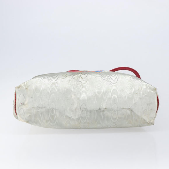 LOEWE Tote Bag Nylon Silver Gold Auth 206014