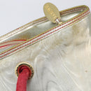 LOEWE Tote Bag Nylon Silver Gold Auth 206014-20