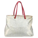 LOEWE Tote Bag Nylon Silver Gold Auth 206014-2