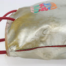 LOEWE Tote Bag Nylon Silver Gold Auth 206014-5