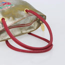 LOEWE Tote Bag Nylon Silver Gold Auth 206014-9
