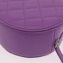 CHANEL Matelasse Chain Shoulder Bag Lamb Skin Purple Silver CC Auth 206022M-13