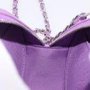 CHANEL Matelasse Chain Shoulder Bag Lamb Skin Purple Silver CC Auth 206022M-19