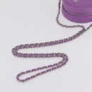 CHANEL Matelasse Chain Shoulder Bag Lamb Skin Purple Silver CC Auth 206022M-7