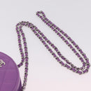 CHANEL Matelasse Chain Shoulder Bag Lamb Skin Purple Silver CC Auth 206022M-8