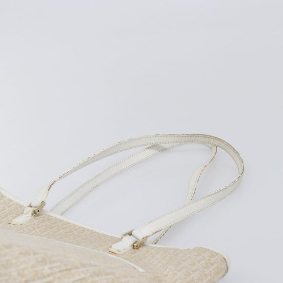 Christian Dior Trotter Canvas Tote Bag Gold Auth 206023A