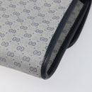 GUCCI Micro GG Canvas Shoulder Bag PVC Navy Gold Auth 206027-16