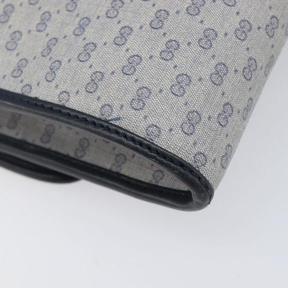 GUCCI Micro GG Canvas Shoulder Bag PVC Navy Gold Auth 206027
