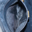 GUCCI Micro GG Canvas Shoulder Bag PVC Navy Gold Auth 206027-23