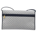 GUCCI Micro GG Canvas Shoulder Bag PVC Navy Gold Auth 206027-2