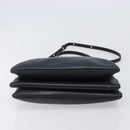 CELINE Trio Shoulder Bag Leather Black Gold Auth 206031-10