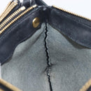 CELINE Trio Shoulder Bag Leather Black Gold Auth 206031-21