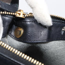 CELINE Trio Shoulder Bag Leather Black Gold Auth 206031-25