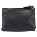 CELINE Trio Shoulder Bag Leather Black Gold Auth 206031-3