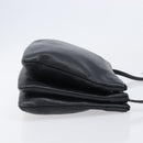 CELINE Trio Shoulder Bag Leather Black Gold Auth 206031-4