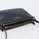 CELINE Trio Shoulder Bag Leather Black Gold Auth 206031-6
