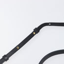 CELINE Trio Shoulder Bag Leather Black Gold Auth 206031-9
