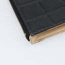 CHANEL Choco Bar Clutch Bag Lamb Skin Black Gold CC Auth 206033V-14