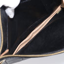CHANEL Choco Bar Clutch Bag Lamb Skin Black Gold CC Auth 206033V-18