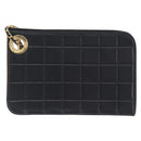 CHANEL Choco Bar Clutch Bag Lamb Skin Black Gold CC Auth 206033V-2