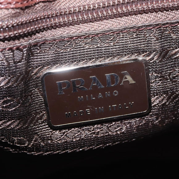 PRADA Plastic Chain Shoulder Bag Harako leather Beige Silver Auth 206034V