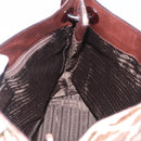 PRADA Plastic Chain Shoulder Bag Harako leather Beige Silver Auth 206034V-21
