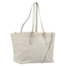 Miu Miu Tote Bag Leather 2way White Gold Auth 206037A-1