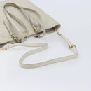 Miu Miu Tote Bag Leather 2way White Gold Auth 206037A-8