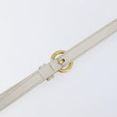 Miu Miu Tote Bag Leather 2way White Gold Auth 206037A-17