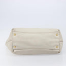 Miu Miu Tote Bag Leather 2way White Gold Auth 206037A-5